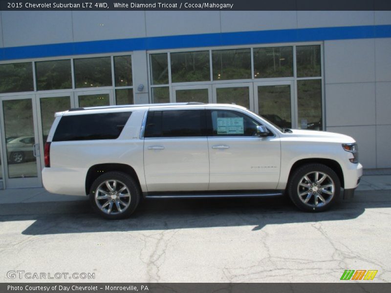 White Diamond Tricoat / Cocoa/Mahogany 2015 Chevrolet Suburban LTZ 4WD