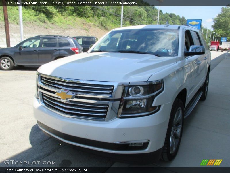 White Diamond Tricoat / Cocoa/Mahogany 2015 Chevrolet Suburban LTZ 4WD