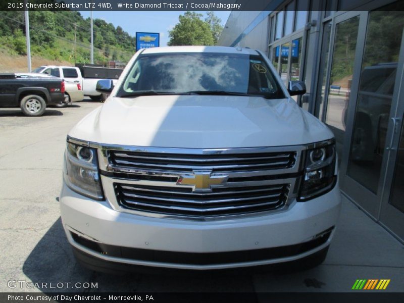 White Diamond Tricoat / Cocoa/Mahogany 2015 Chevrolet Suburban LTZ 4WD
