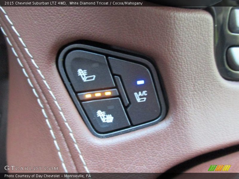 White Diamond Tricoat / Cocoa/Mahogany 2015 Chevrolet Suburban LTZ 4WD