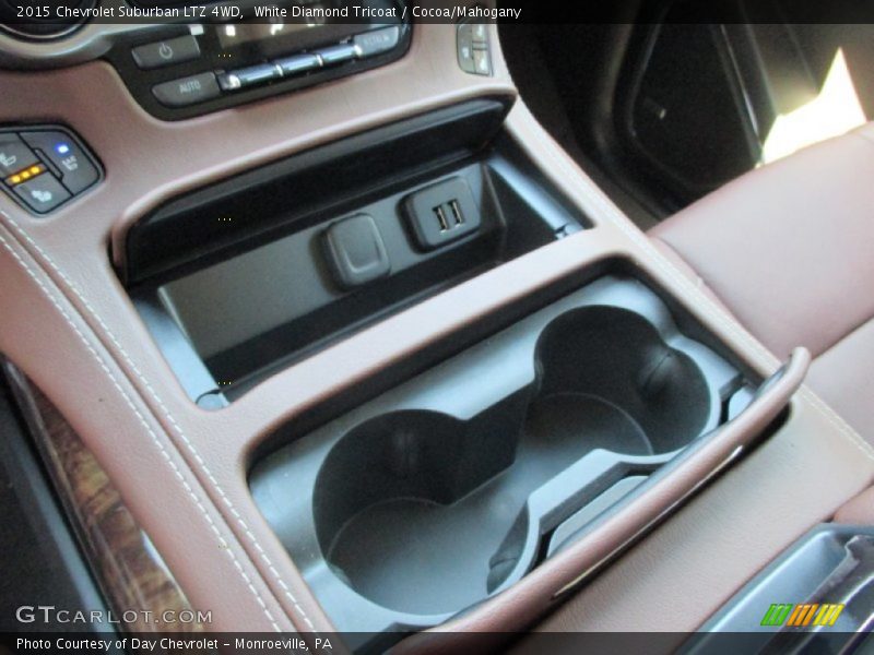 White Diamond Tricoat / Cocoa/Mahogany 2015 Chevrolet Suburban LTZ 4WD
