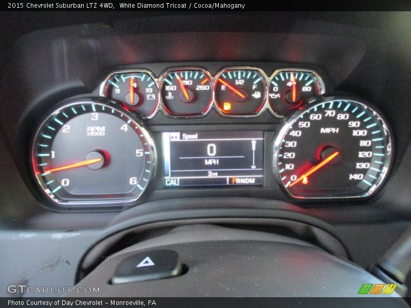 White Diamond Tricoat / Cocoa/Mahogany 2015 Chevrolet Suburban LTZ 4WD