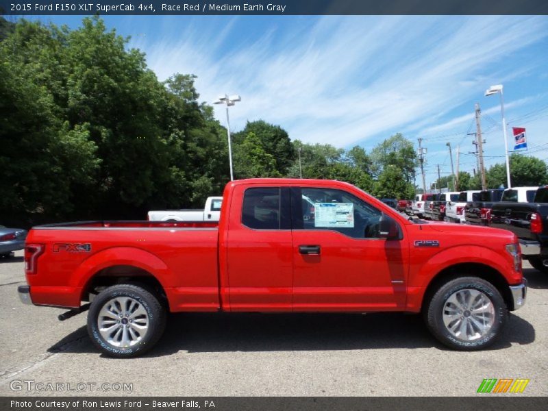 Race Red / Medium Earth Gray 2015 Ford F150 XLT SuperCab 4x4