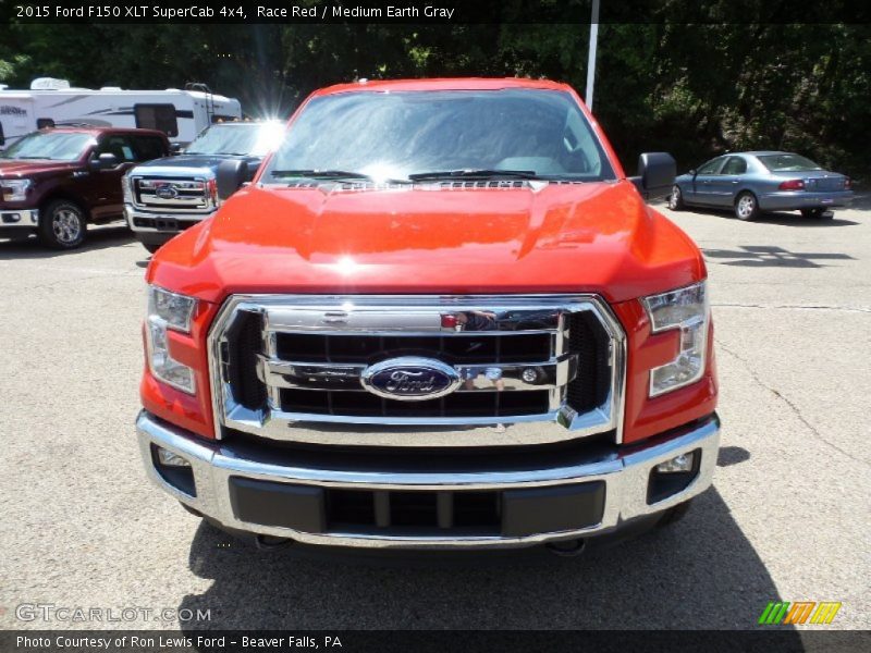 Race Red / Medium Earth Gray 2015 Ford F150 XLT SuperCab 4x4