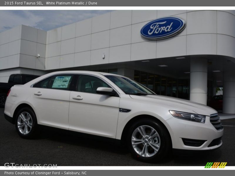 White Platinum Metallic / Dune 2015 Ford Taurus SEL