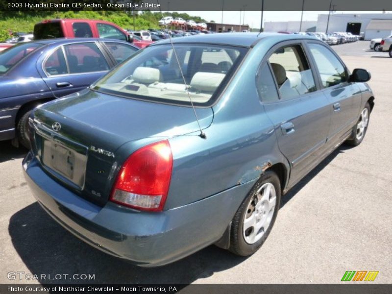 Ocean Blue / Beige 2003 Hyundai Elantra GLS Sedan