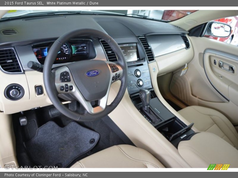 White Platinum Metallic / Dune 2015 Ford Taurus SEL