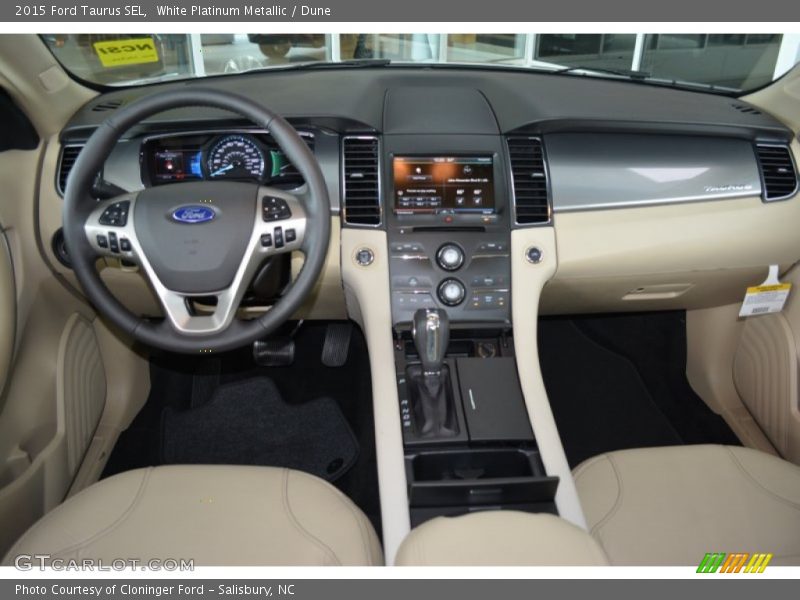 White Platinum Metallic / Dune 2015 Ford Taurus SEL