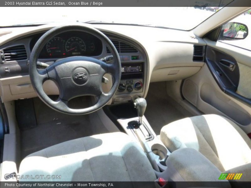 Ocean Blue / Beige 2003 Hyundai Elantra GLS Sedan