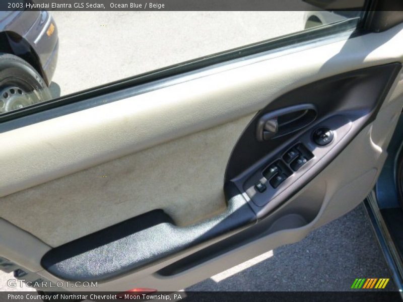 Ocean Blue / Beige 2003 Hyundai Elantra GLS Sedan