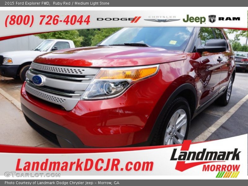 Ruby Red / Medium Light Stone 2015 Ford Explorer FWD