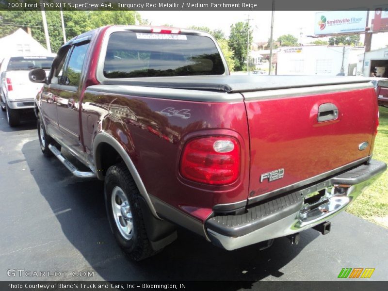 Burgundy Red Metallic / Medium Parchment Beige 2003 Ford F150 XLT SuperCrew 4x4