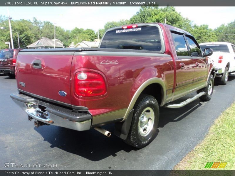 Burgundy Red Metallic / Medium Parchment Beige 2003 Ford F150 XLT SuperCrew 4x4