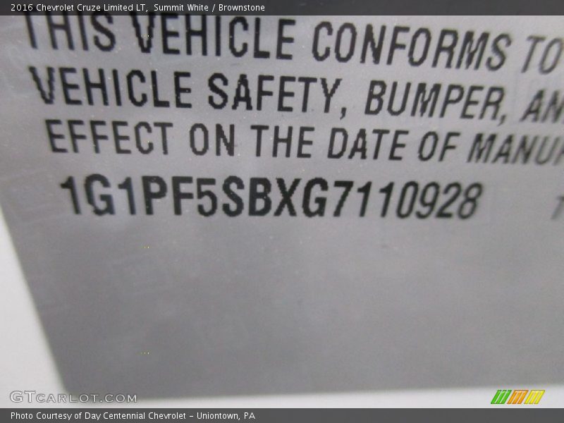 Summit White / Brownstone 2016 Chevrolet Cruze Limited LT