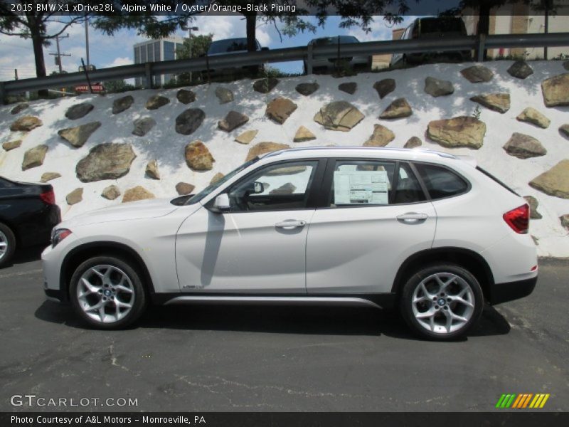Alpine White / Oyster/Orange-Black Piping 2015 BMW X1 xDrive28i