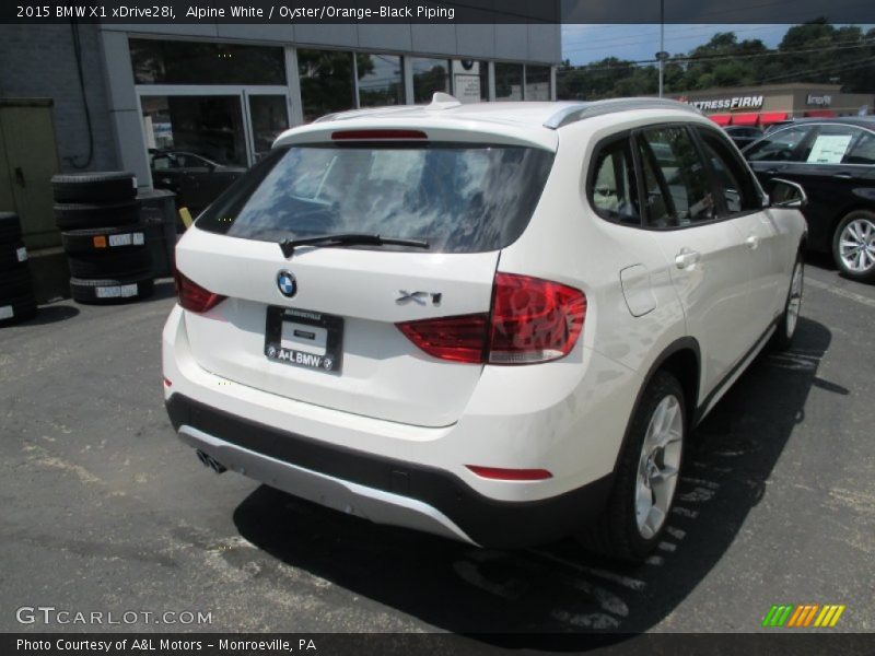 Alpine White / Oyster/Orange-Black Piping 2015 BMW X1 xDrive28i