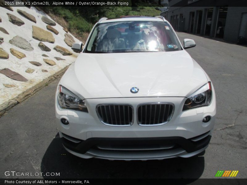 Alpine White / Oyster/Orange-Black Piping 2015 BMW X1 xDrive28i