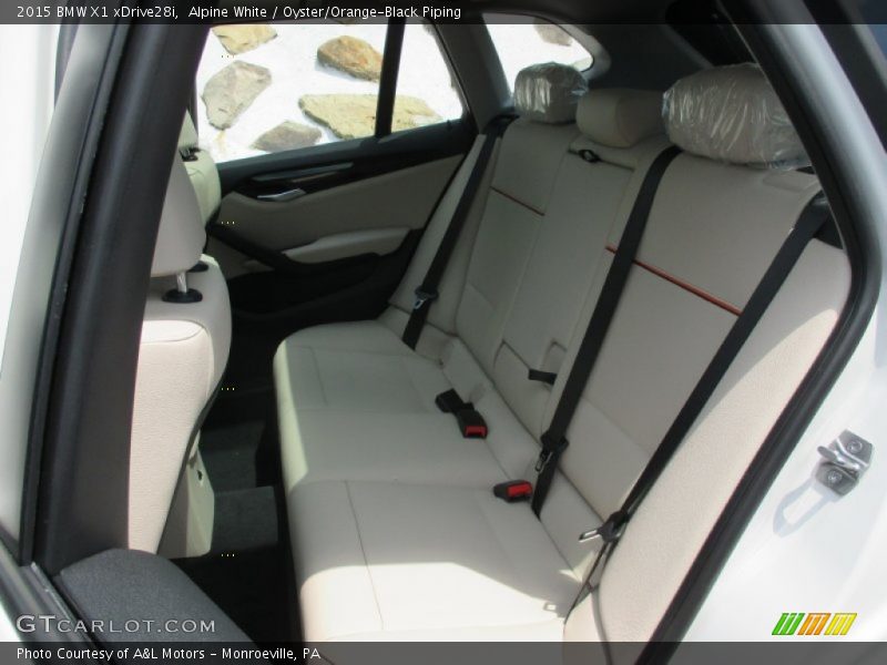 Alpine White / Oyster/Orange-Black Piping 2015 BMW X1 xDrive28i