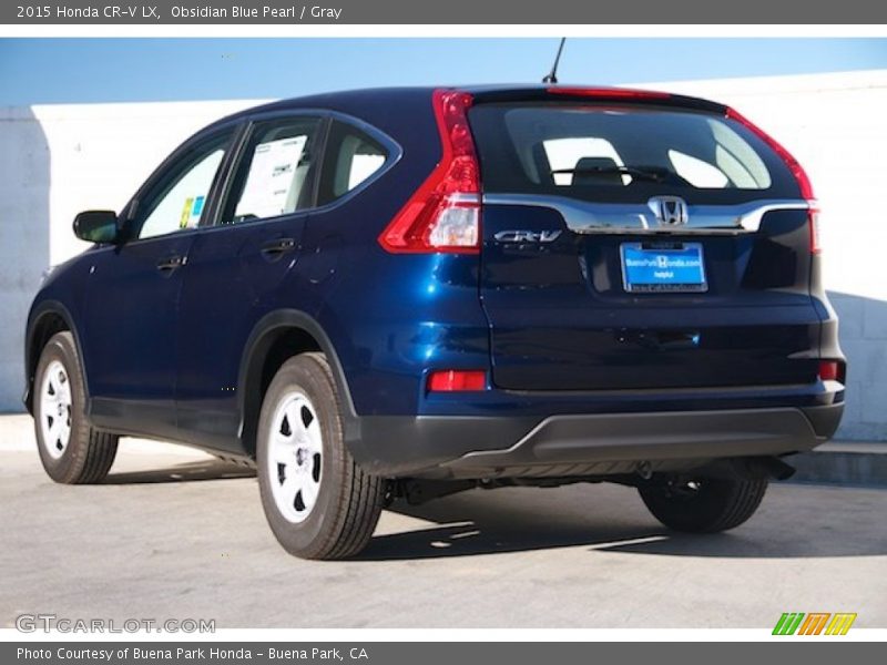 Obsidian Blue Pearl / Gray 2015 Honda CR-V LX