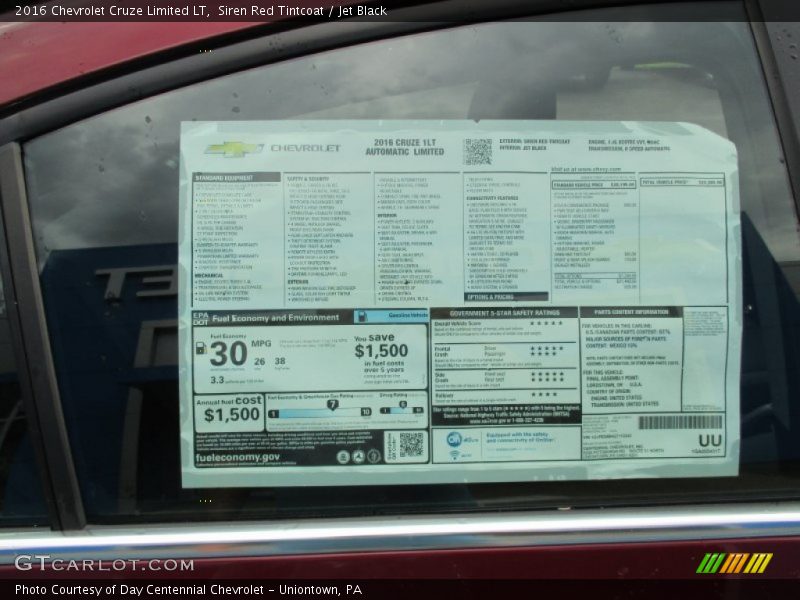 Siren Red Tintcoat / Jet Black 2016 Chevrolet Cruze Limited LT