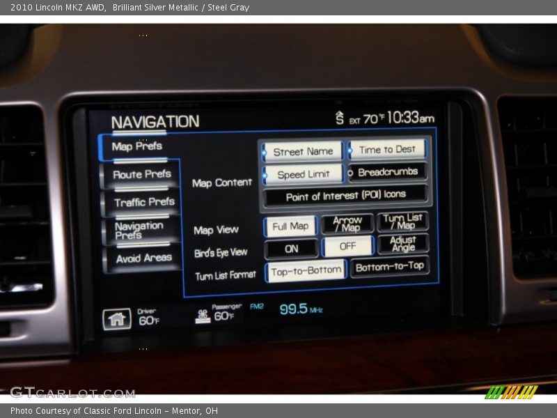 Brilliant Silver Metallic / Steel Gray 2010 Lincoln MKZ AWD