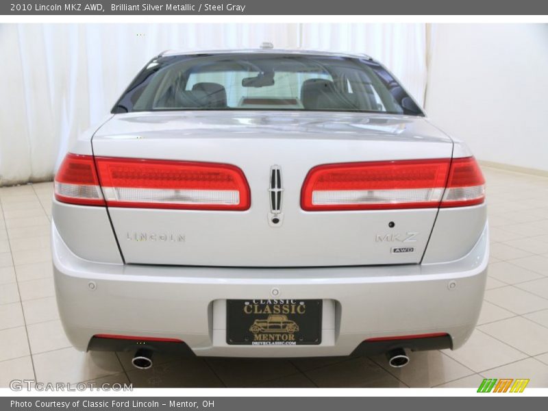 Brilliant Silver Metallic / Steel Gray 2010 Lincoln MKZ AWD