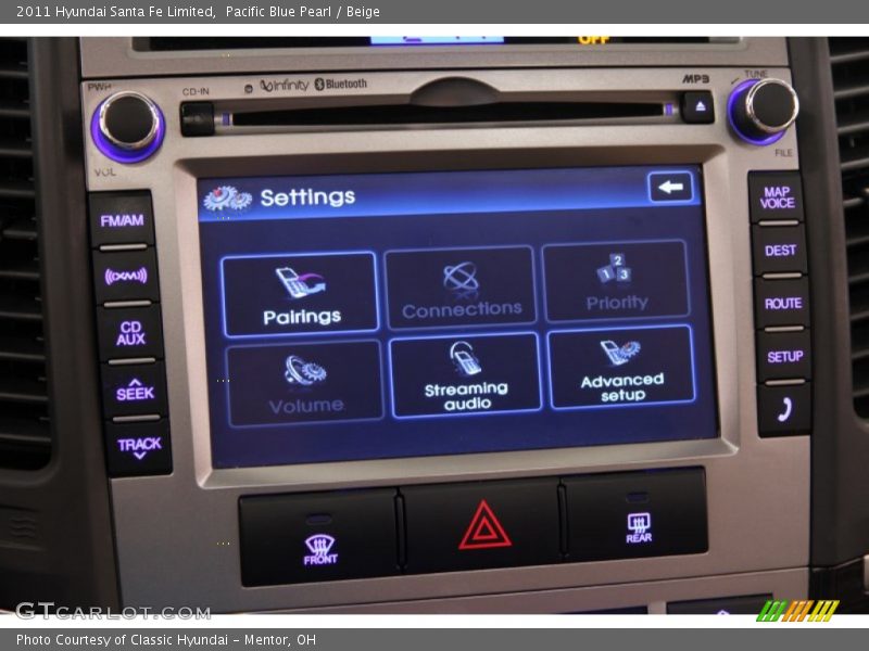 Pacific Blue Pearl / Beige 2011 Hyundai Santa Fe Limited