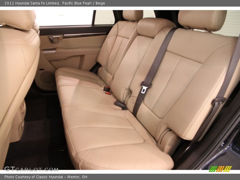Pacific Blue Pearl / Beige 2011 Hyundai Santa Fe Limited