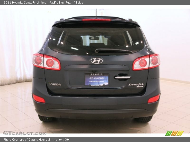 Pacific Blue Pearl / Beige 2011 Hyundai Santa Fe Limited