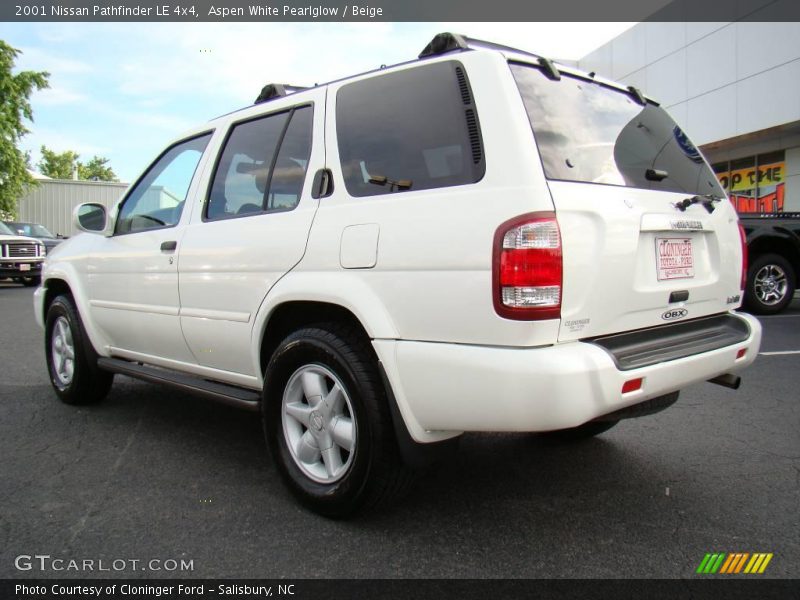 Aspen White Pearlglow / Beige 2001 Nissan Pathfinder LE 4x4