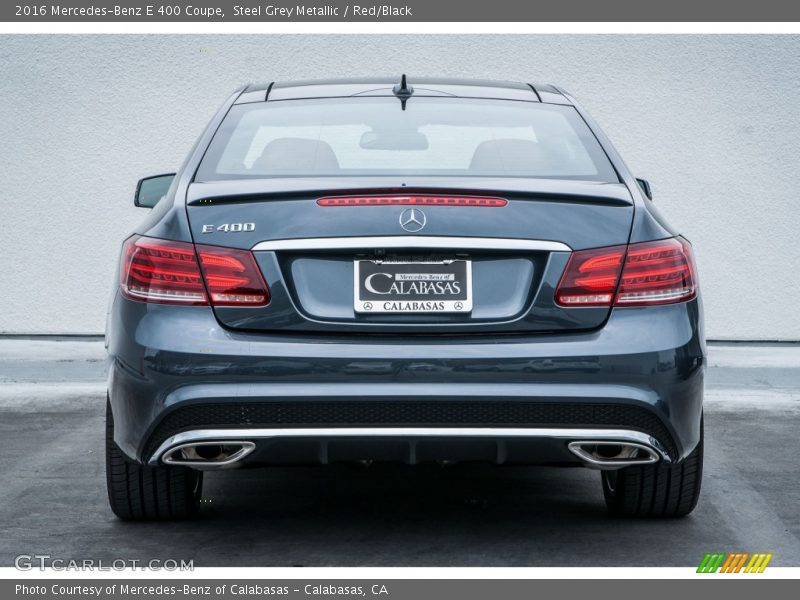 Steel Grey Metallic / Red/Black 2016 Mercedes-Benz E 400 Coupe