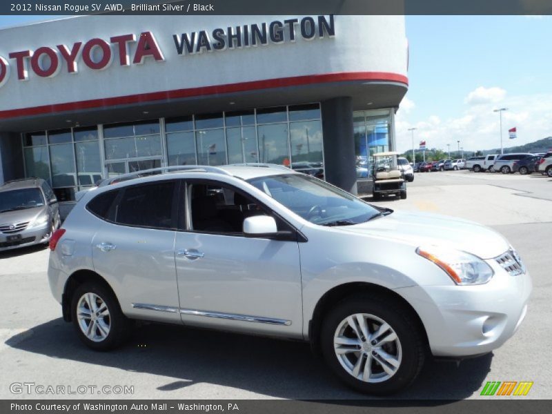 Brilliant Silver / Black 2012 Nissan Rogue SV AWD