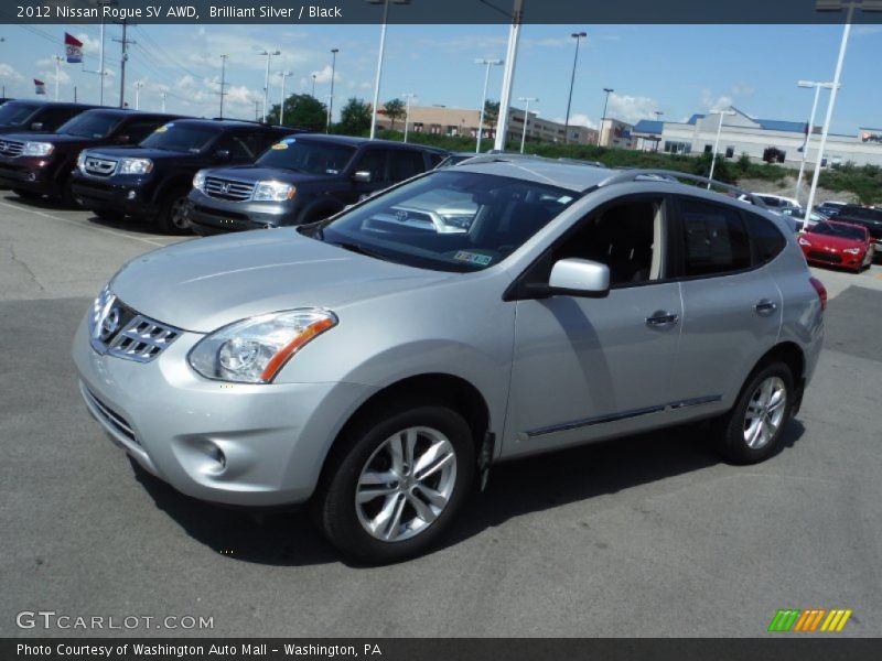 Brilliant Silver / Black 2012 Nissan Rogue SV AWD