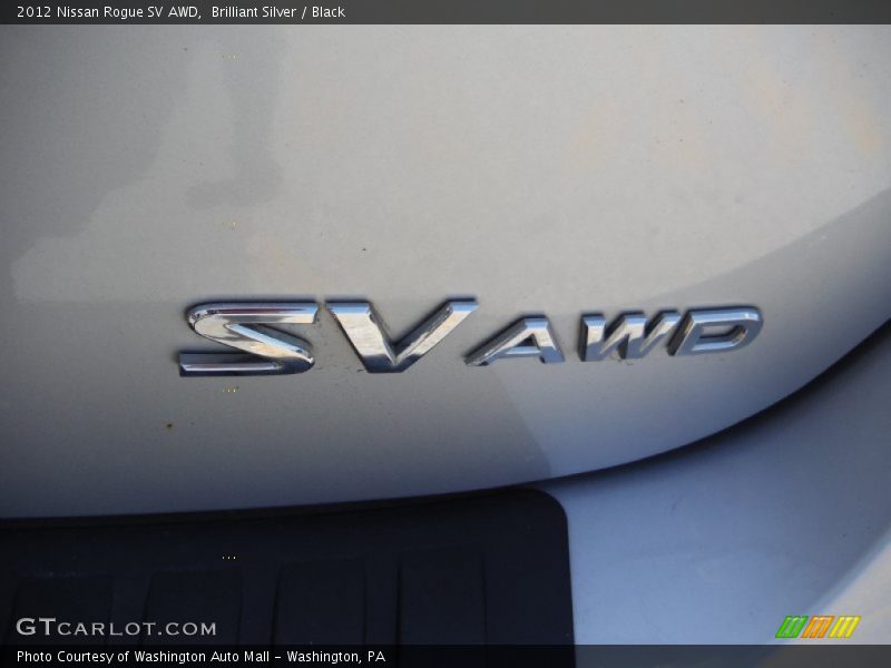 Brilliant Silver / Black 2012 Nissan Rogue SV AWD