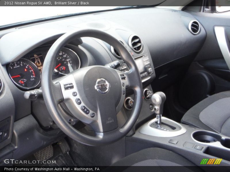 Brilliant Silver / Black 2012 Nissan Rogue SV AWD