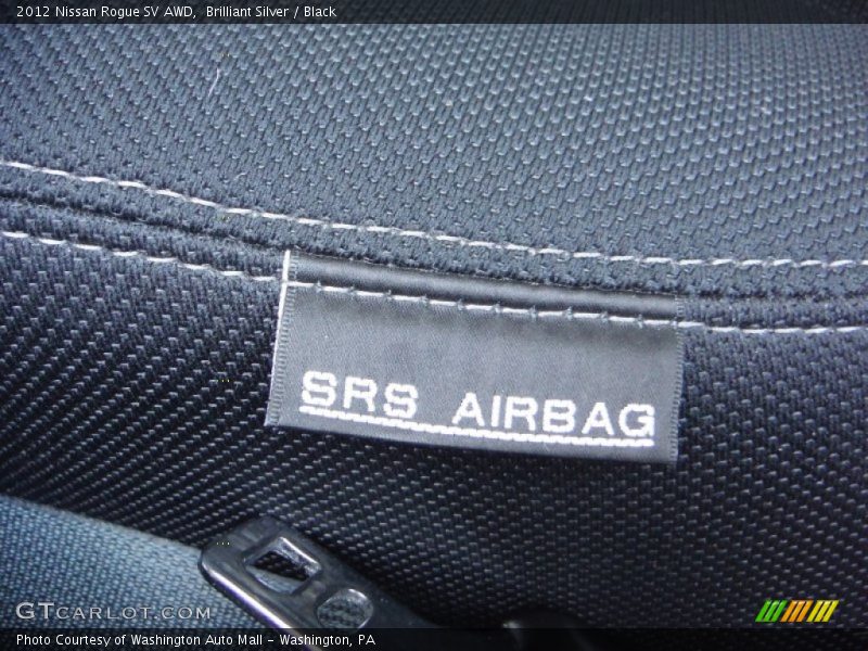 Brilliant Silver / Black 2012 Nissan Rogue SV AWD