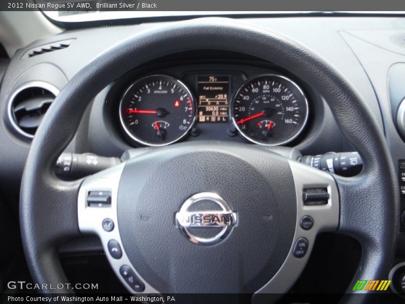 Brilliant Silver / Black 2012 Nissan Rogue SV AWD