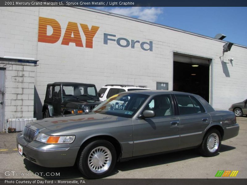 Spruce Green Metallic / Light Graphite 2001 Mercury Grand Marquis LS