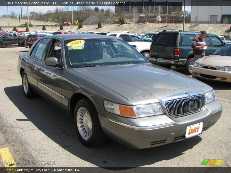 Spruce Green Metallic / Light Graphite 2001 Mercury Grand Marquis LS
