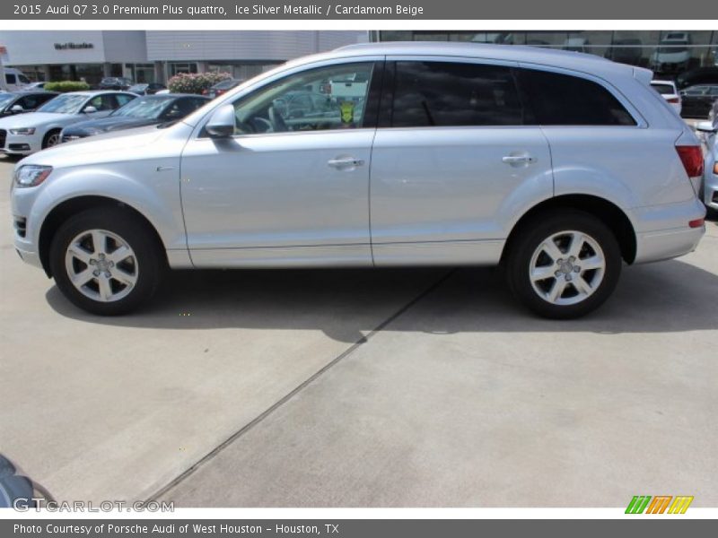 Ice Silver Metallic / Cardamom Beige 2015 Audi Q7 3.0 Premium Plus quattro