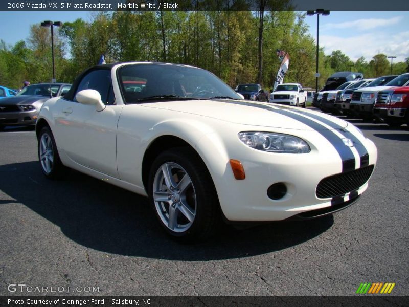 Marble White / Black 2006 Mazda MX-5 Miata Roadster