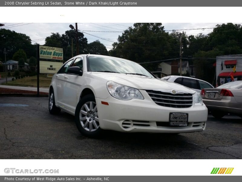 Stone White / Dark Khaki/Light Graystone 2008 Chrysler Sebring LX Sedan
