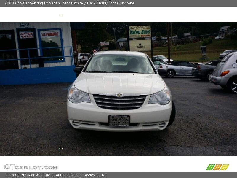 Stone White / Dark Khaki/Light Graystone 2008 Chrysler Sebring LX Sedan