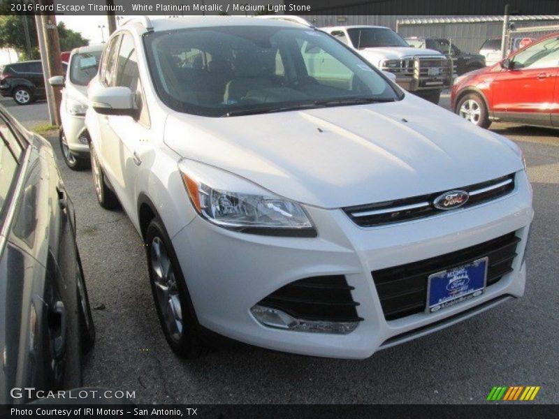 White Platinum Metallic / Medium Light Stone 2016 Ford Escape Titanium