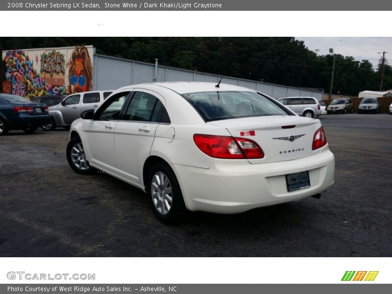 Stone White / Dark Khaki/Light Graystone 2008 Chrysler Sebring LX Sedan