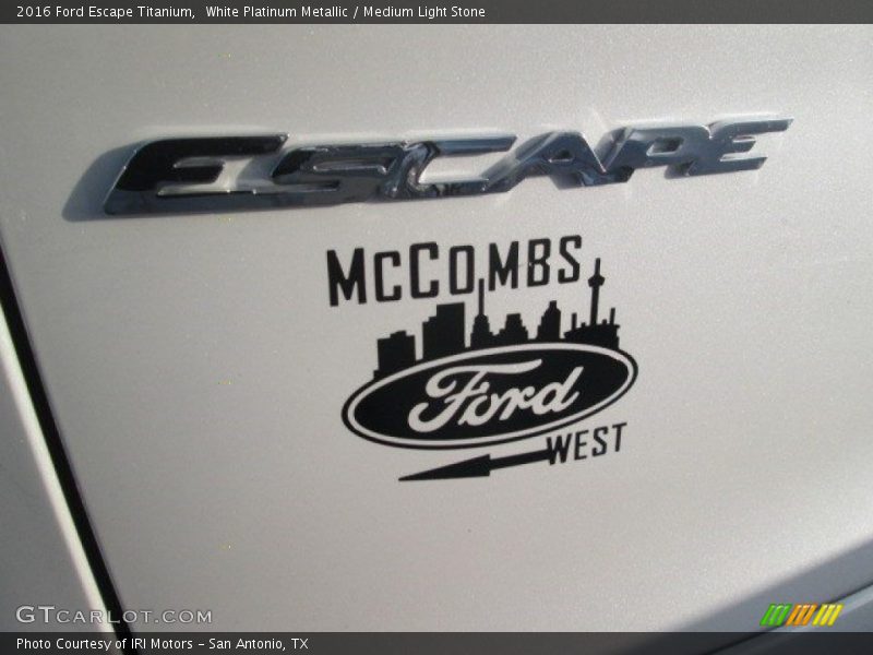 White Platinum Metallic / Medium Light Stone 2016 Ford Escape Titanium