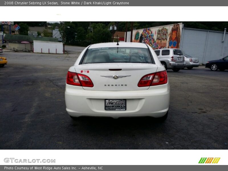 Stone White / Dark Khaki/Light Graystone 2008 Chrysler Sebring LX Sedan