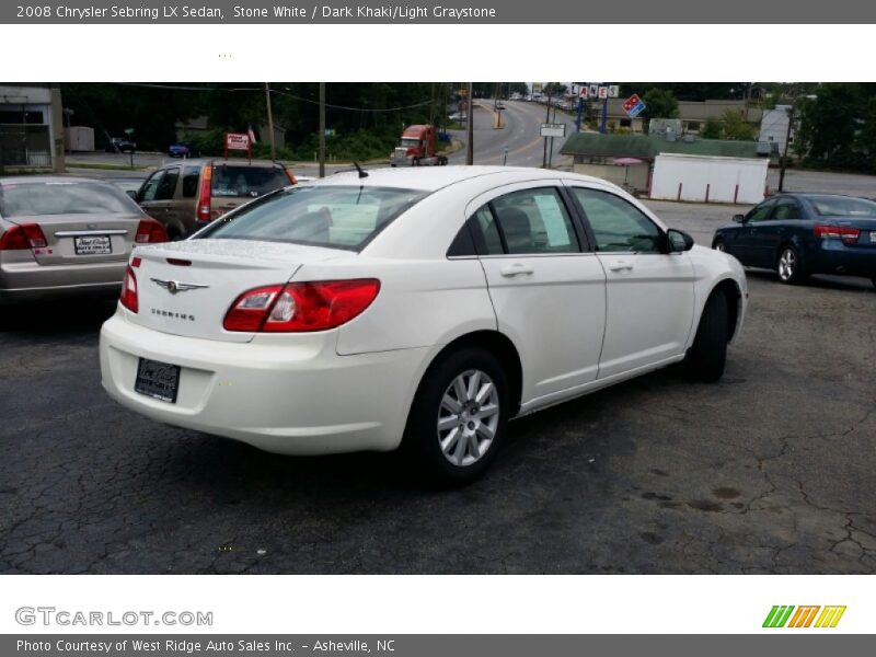 Stone White / Dark Khaki/Light Graystone 2008 Chrysler Sebring LX Sedan