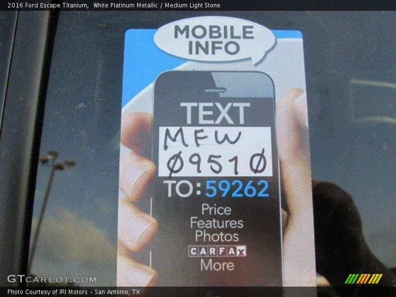 White Platinum Metallic / Medium Light Stone 2016 Ford Escape Titanium
