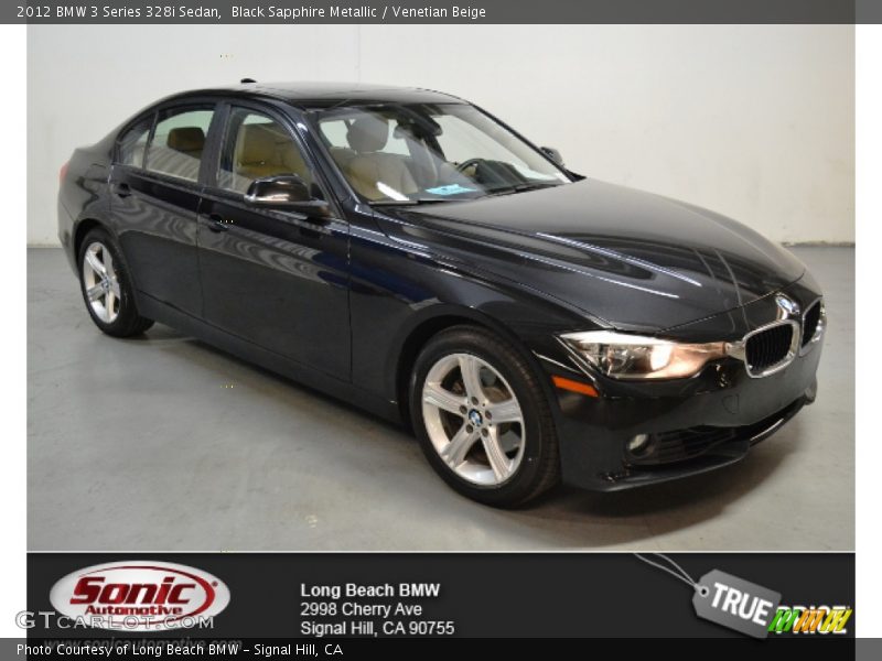 Black Sapphire Metallic / Venetian Beige 2012 BMW 3 Series 328i Sedan